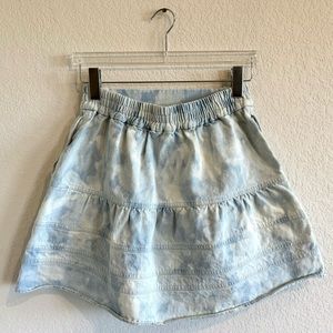 Sea New York Light Blue Tie-Dye Mini Skirt